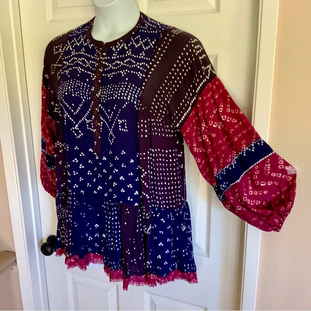 FREE PEOPLE..oversized boho blouse